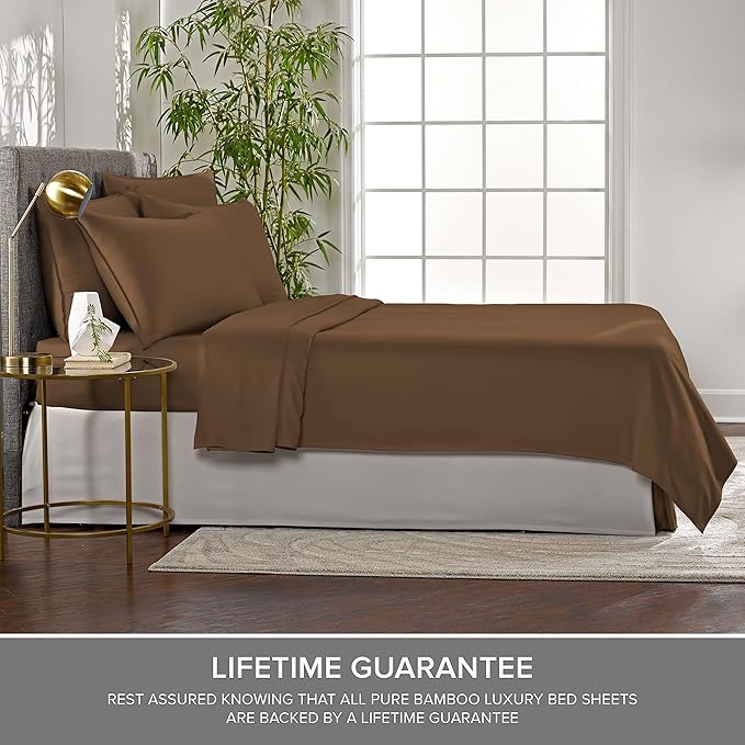 Split King Sheets by Pure Bamboo, Genuine 100% Organic Viscose Derived from - Image 4