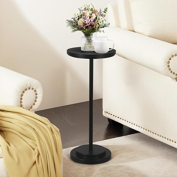 Drink Table Set of 2, Small Round Pedestal Side Table by COVLON
