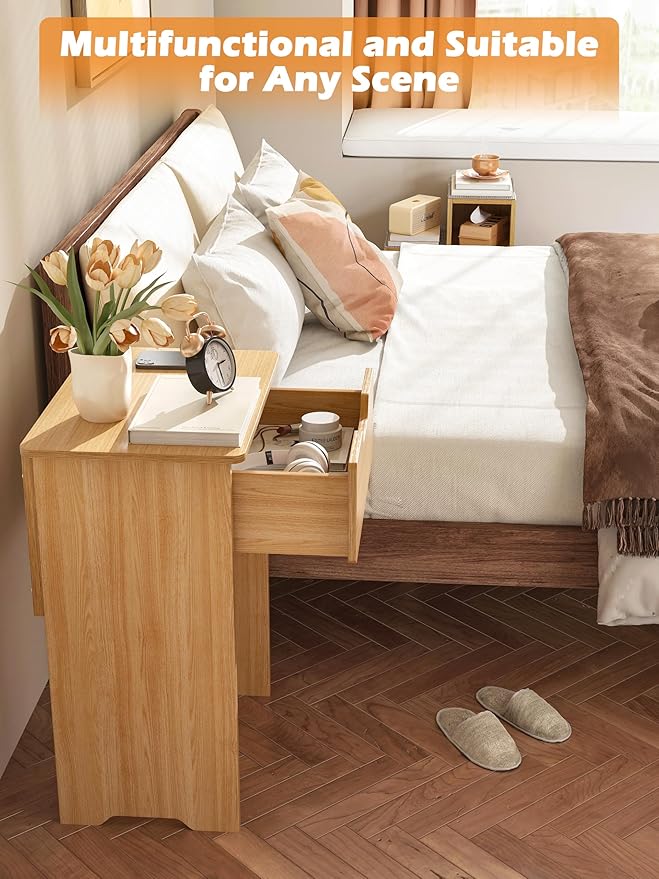End Table Small Night Stand for Small Spaces Narrow Side Tables Bedside Table - Image 4