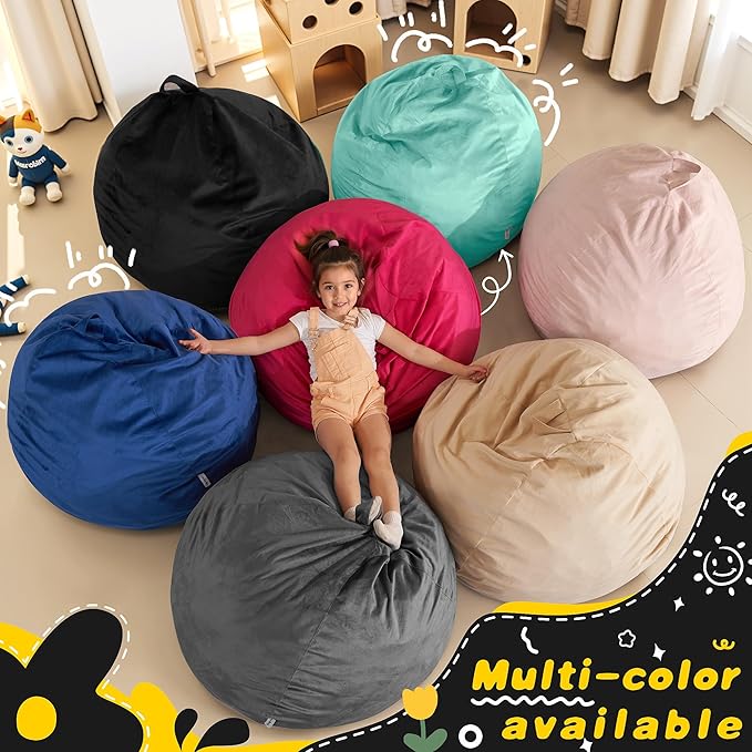 HABUTWAY 2FT Bean Bag Chair, Teardrop Bean Bag Chair Luxurious Velvet Ultra - Image 7