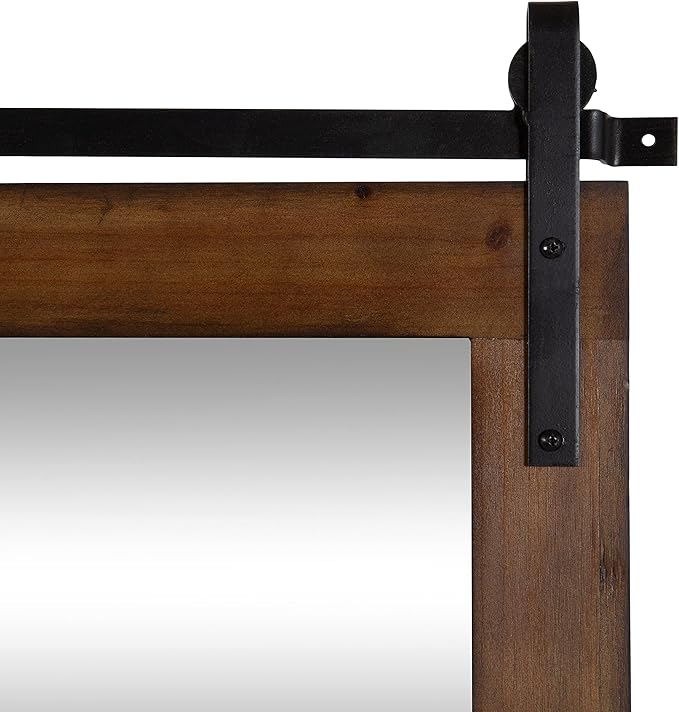 Kate and Laurel Cates Farmhouse Horizontal Wood Framed Wall Mirror; 38 x 27; - Image 6