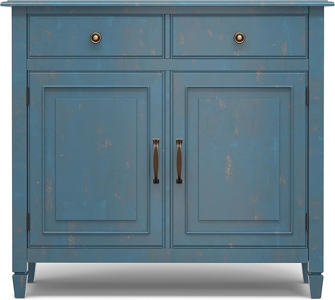 SIMPLIHOME Connaught 40-inch Wide Solid Wood Storage Cabinet in Distressed - Image 6