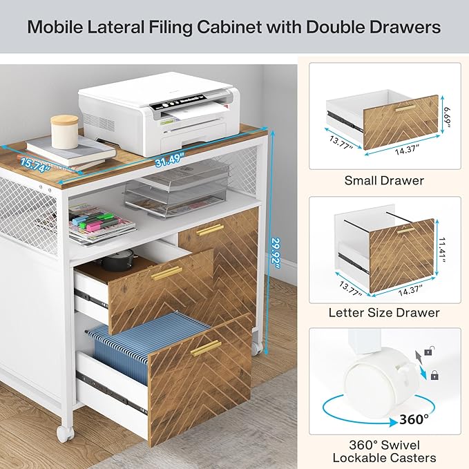 Tribesigns Office Desk with Drawers Sets, 63 inches L Shaped Computer Desk with - Image 6