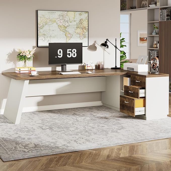 Tribesigns 78" L-Shaped Executive Desk, Large Modern Office Desk - Image 6