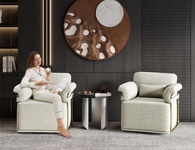 KEIKI Modern Comfy Swivel Accent Reading Chair - Image 6