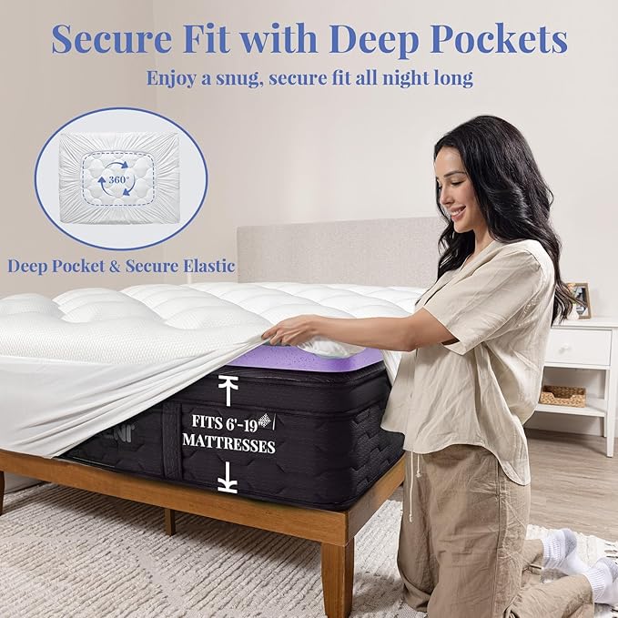 OhGeni Cooling 4 inch Dual Layer Queen Mattress Topper, 2 inch Cooling Gel - Image 9