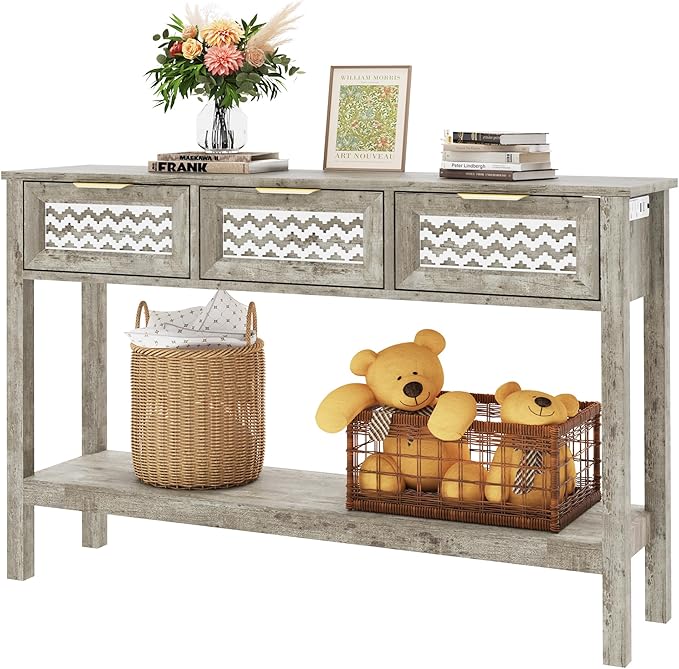 Entryway Table, Rattan Console Table by YOCONYO