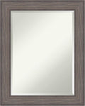 Amanti Art Grey Wall Mirror 29x23 Country Barnwood Rectangle Bathroom Mirror by AmantiArt