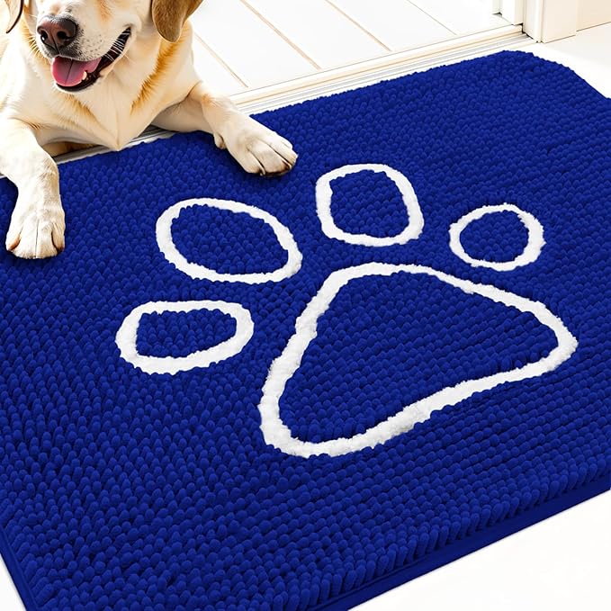 OLANLY Door Mat for Muddy Dog Paws 30x20, Ultra Absorbent Chenille Mud Doormat by OLANLY