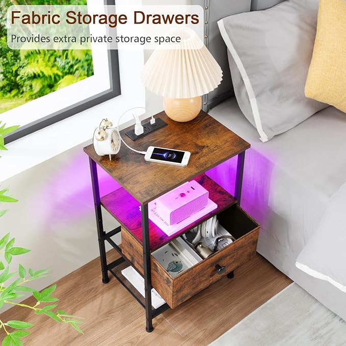Night Stand Set 2, LED Nightstand - Image 7