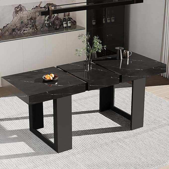 63"-78.74" Rectangular Extendable Dining Table by Unknown
