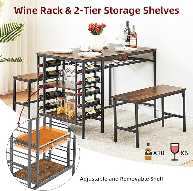 IDEALHOUSE Dining Table Set for 4, Kitchen Table Set for 4 - Image 4