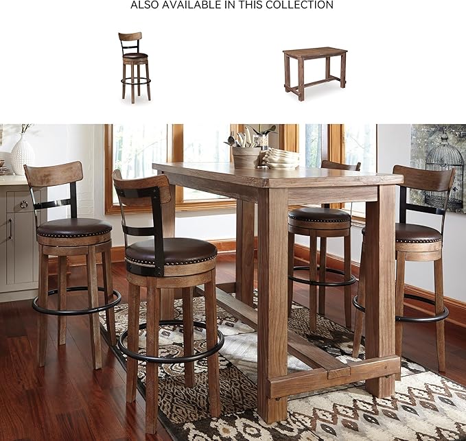 Signature Design by Ashley Pinnadel Barstool, Light Brown - Image 6