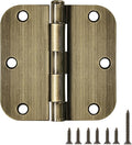 18 Pack Door Hinges Antique Brass 3.5 Inch Interior 3 1/2" Round 5/8" Radius by TDCHINGES