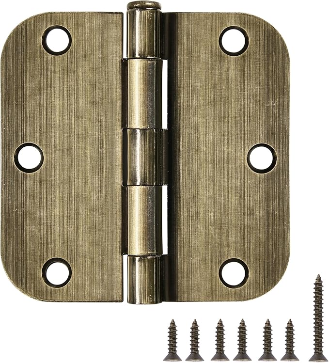 TDCHINGES 3 Pack Antique Brass Door Hinges 3.5 Inch Black Interior 3 1/2" by TDCHINGES