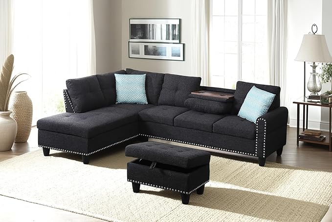 98 Inch L Shaped Sectional Sofa - Image 6