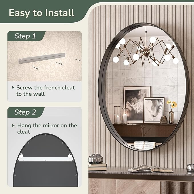 TokeShimi Oval Black Mirrors for Bathroom 22x30 Inch - Image 6