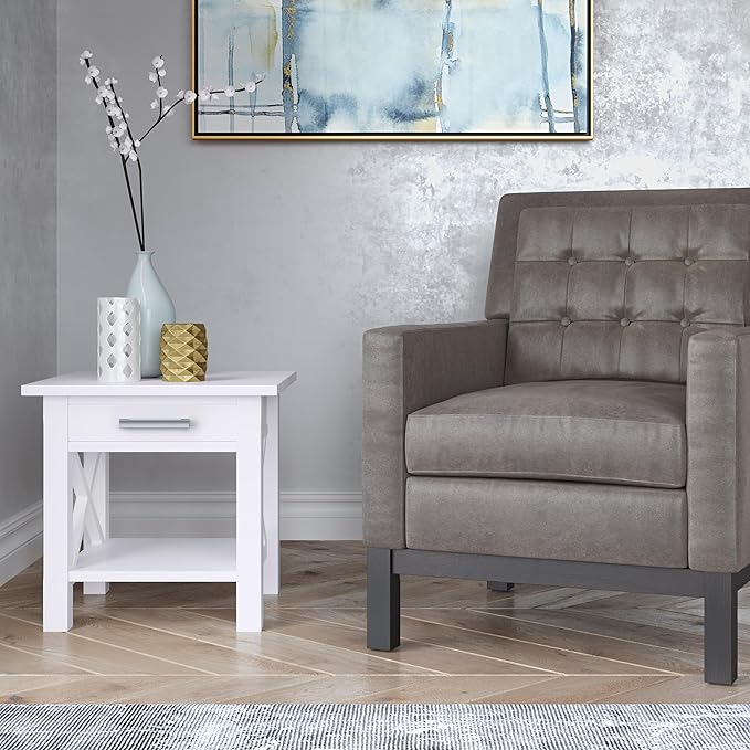 SIMPLIHOME Kitchener SOLID WOOD 21 inch Wide Square Contemporary End Table in - Image 2