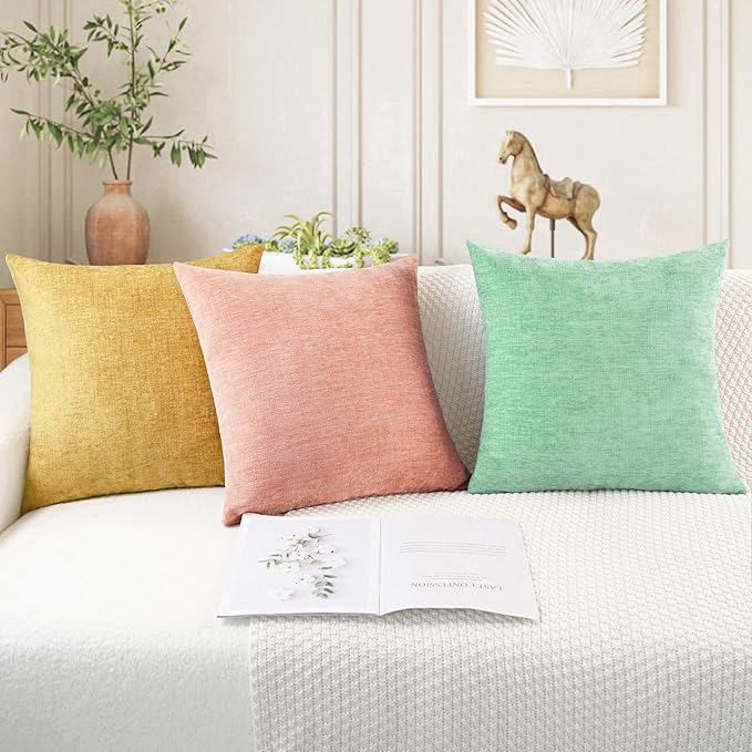 CaliTime Throw Pillow Covers Decorative 12 X 20 Inches Pack of 2 Cozy Chenille - Image 5