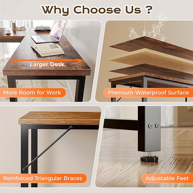 Huuger 63 Inch L Shaped Desk - Image 8