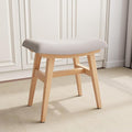 Solid Wood Small Vanity Stool, Compact Makeup Chair by Muwuele