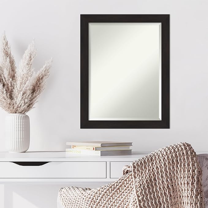 Amanti Art Brown Wall Mirror 28x22 Furniture Espresso Narrow Rectangle Bathroom - Image 6