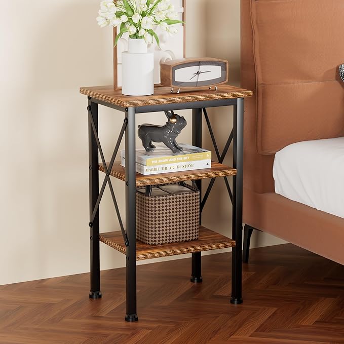 VECELO Modern Nightstands X-Design Side End Table Night Stand - Image 2