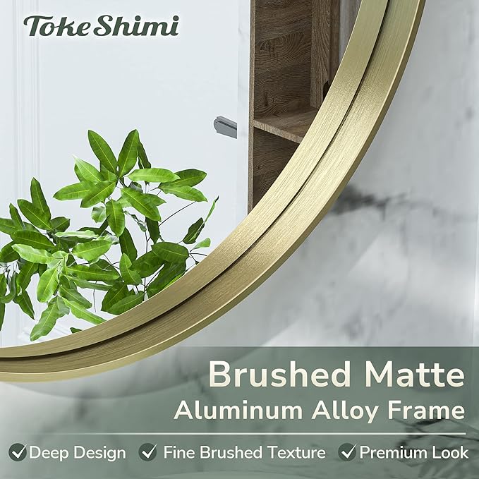 TokeShimi Gold Oval Wall Bathroom Mirror 22x30 Inch - Image 3