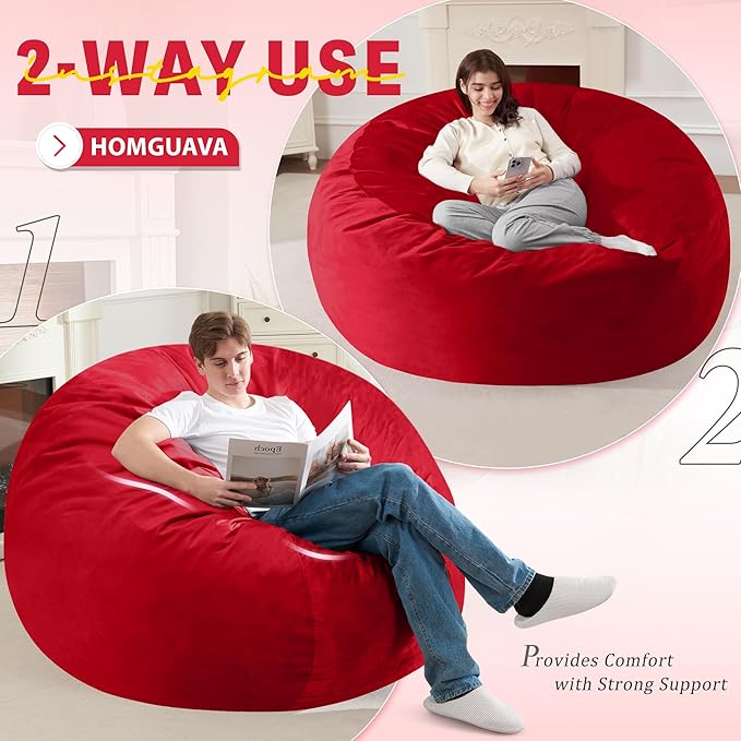 Homguava 6FT Bean Bag Chair Giant BeanBag - Image 6