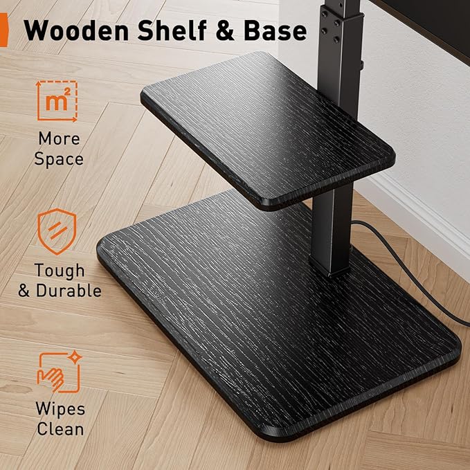 Perlegear Floor TV Stand with Power Outlet, Universal TV Stand - Image 6