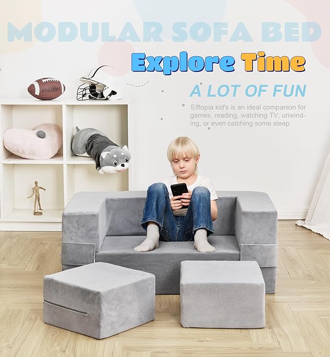 Modular Kids Sofa, Toddler Couch Foam Armchair - Image 4
