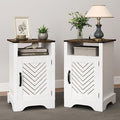 RoyalCraft Nightstand Set of 2, Tall Farmhouse Bedside Table by Bringyoubetterlife
