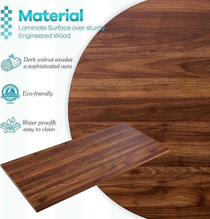 Kaboon Universal Tabletop 40"x18", Solid One-Piece Melamine Table Top, Double - Image 4