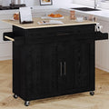 IRONCK Kitchen Island with Storage, Rolling Kitchen Island on Wheels with Drop by IRONCK