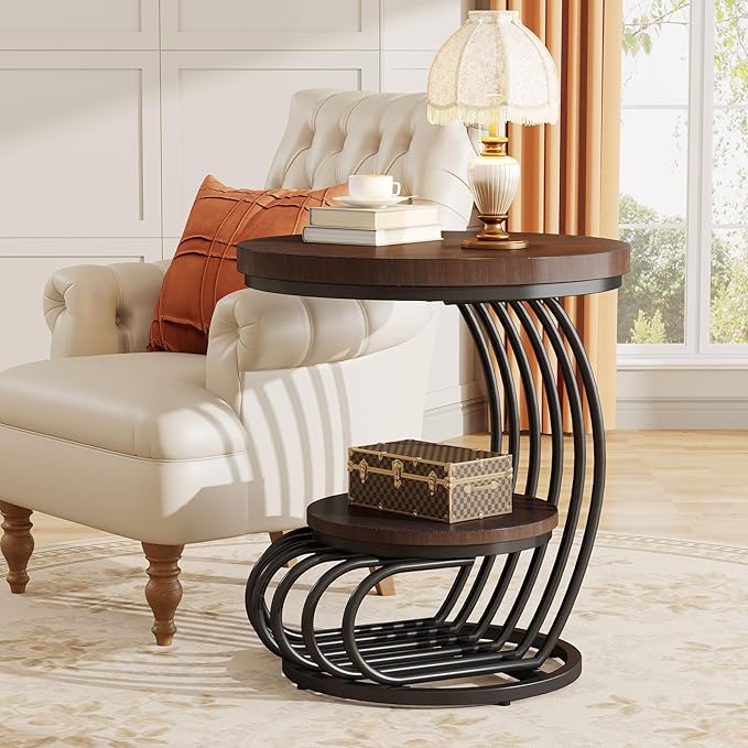Tribesigns Round End Side Table: Side Table by Tribesigns