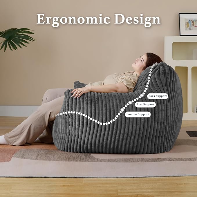Giant Plush Bean Bag Chair for Adults - Image 7