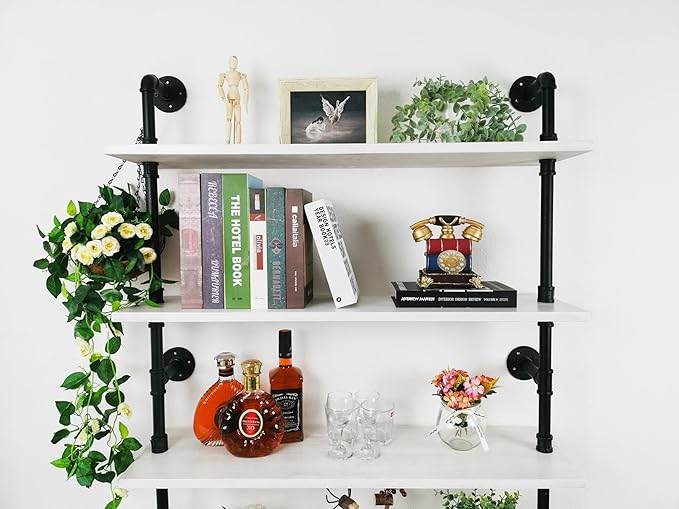Ladder Pipe Shelves, Wall Mounted Industrial Shelves - Image 5
