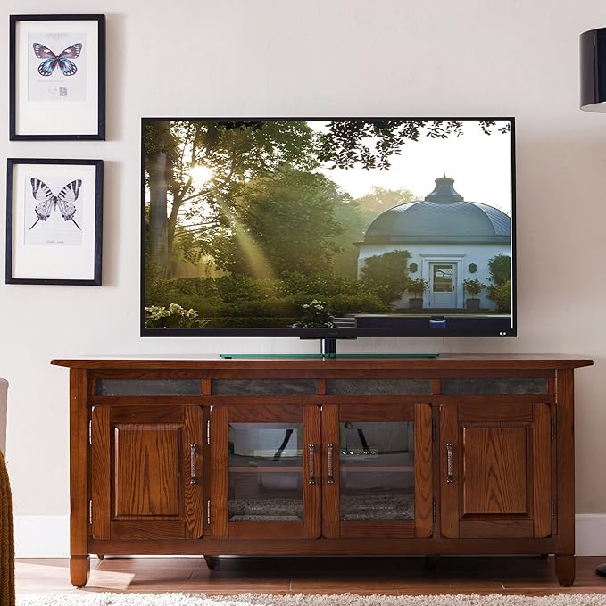 Leick Home 89360 Rustic Oak TV Stand - Image 2