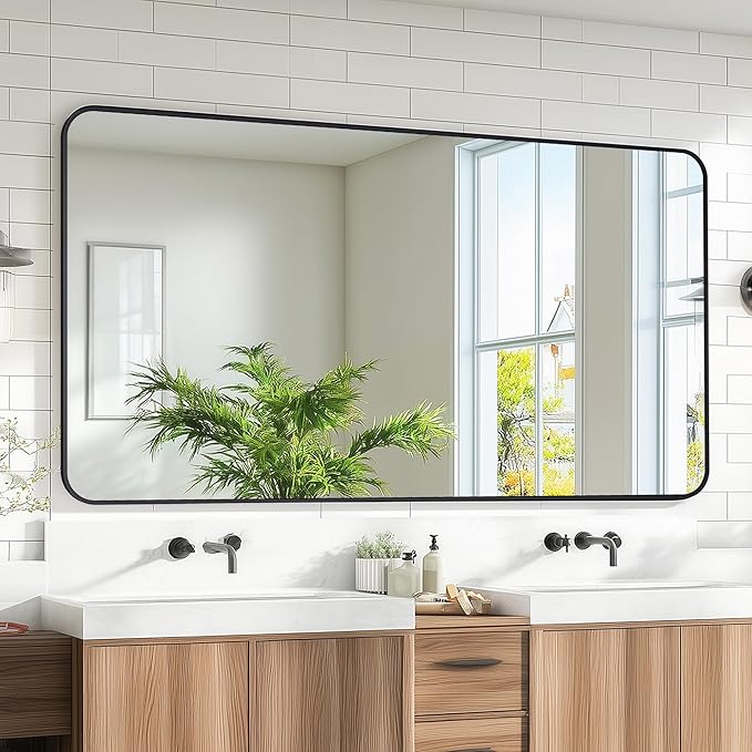 Bathroom Mirror 55" x 30", Large Rectangle Wall Mirror, Entryway Decor by Unknown
