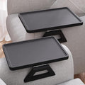 2 Pack Couch Arm Tray, Bamboo Folding Sofa Tray, Sofa Armrest Trays Clip-On by DANFOXER