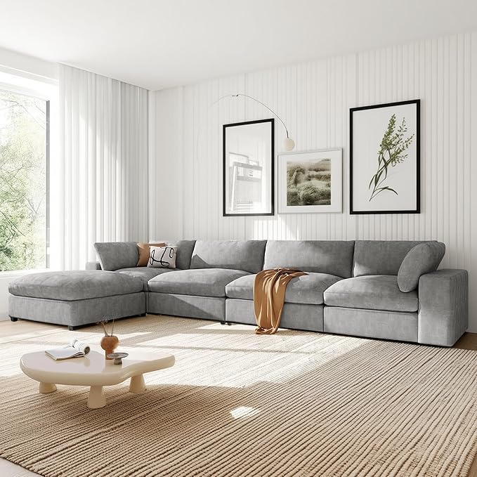 176.4 Inch L Shaped Modular Sectional Sofa by Unknown