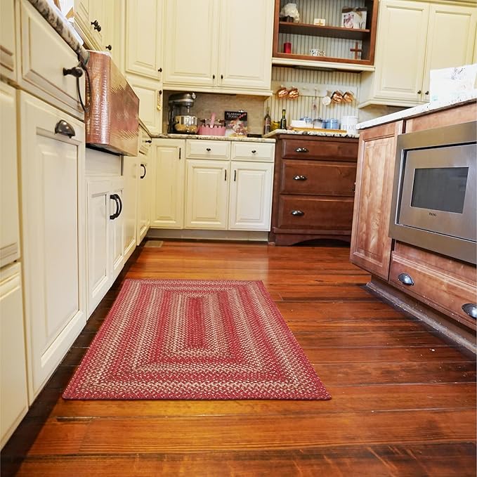 Homespice 22x72 Red Runner Braided Rug. Apple Pie Red Jute Rug. Uses- Entryway - Image 9