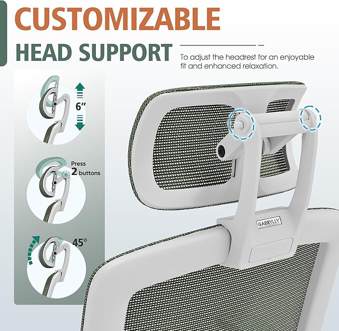 GABRYLLY Ergonomic Office Chair, High Back Home Desk Chair - Image 6