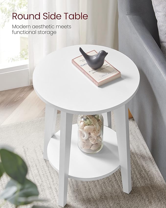 VASAGLE Side Table, Small Round End Table - Image 4