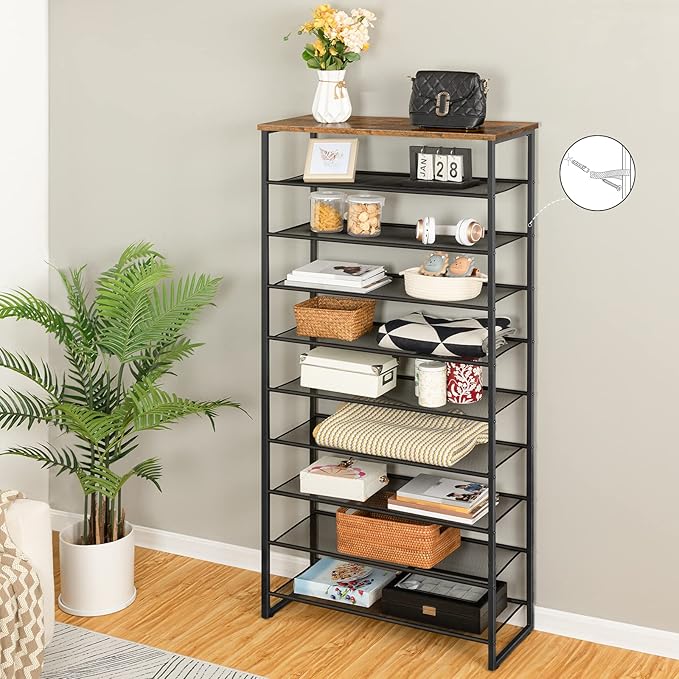 HOOBRO 10-Tier Shoe Rack, 29.5" L Shoe Storage Organizer, Large Capacity Shoe - Image 7