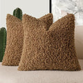 Foindtower 2 Pieces 22x22 Inch Dark Bronze, Faux Fur Throw Pillow Cover Accent by Foindtower