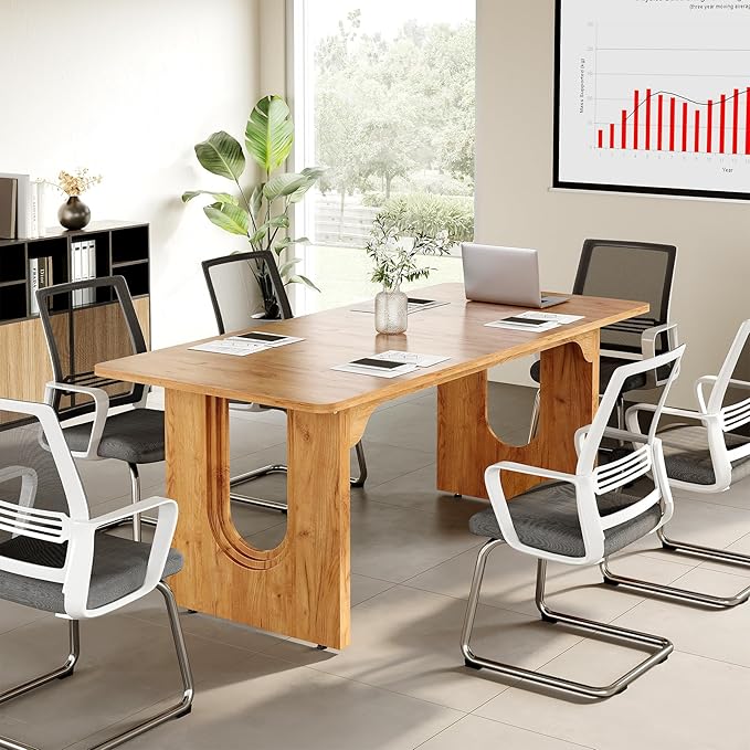 LITTLE TREE 70.8-Inch Home Office Desk, Study Writing Work Desk - Image 4