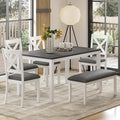 6-Piece Solid Wood Dining Table Set, Including 1 Dining Table, 4 Upholstered by Zevemomo