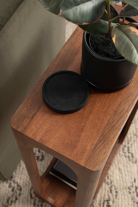 Kate and Laurel Dahl Modern Slatted Wooden Slim Side Table - Image 5