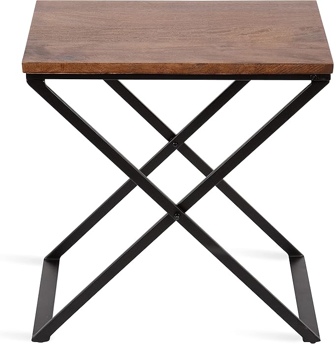 Kate and Laurel Laraway Modern Side Table, Rustic Brown and Black, Metal - Image 9